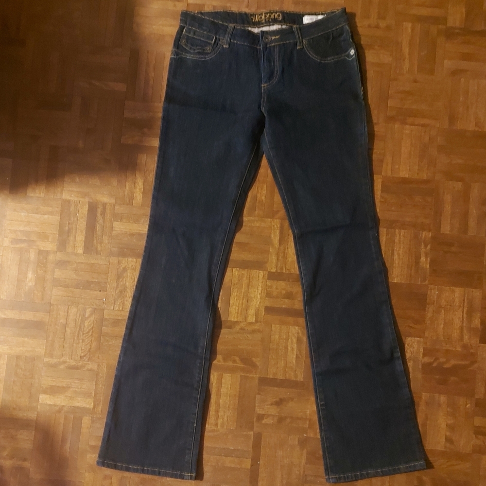 BRAND NEW BILLABONG Women's Size 7 Low Rise Jeans Dark Blue Denim Y2K Bootcut pa